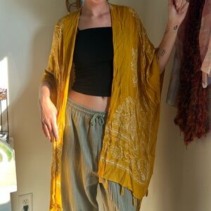 Maurice’s 100% rayon. Lightweight, long and flowy. Never worn.